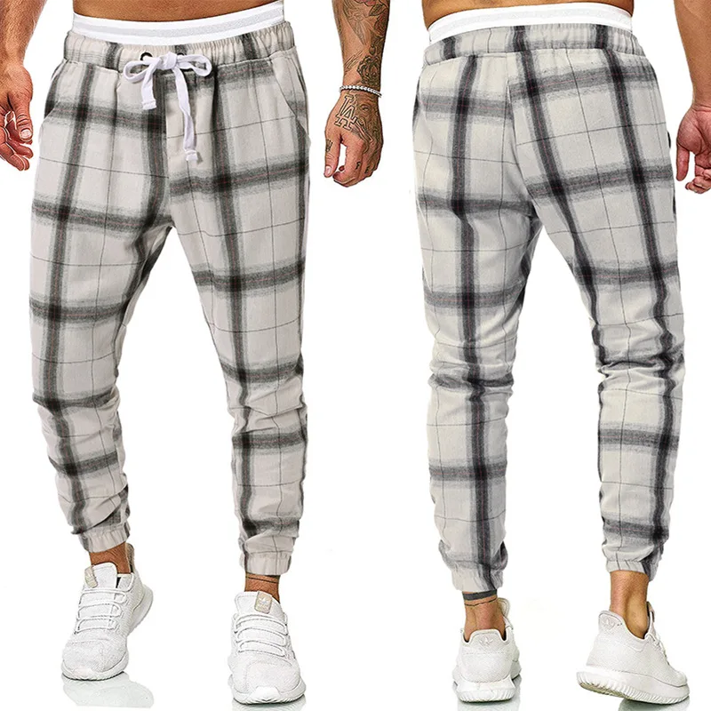 2019 Европейский код осень зима новые мужские повседневные брюки Мода в крупную