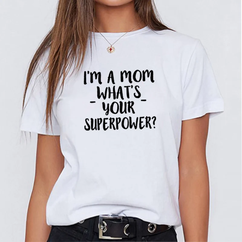 Женская футболка с коротким рукавом I'M A Mom белая хлопковая 2019 | одежда