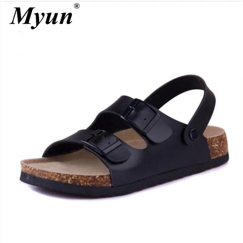 

Women's Summer Gladiator Cork Sandals fashion Buckle Strap Quality Leather Beach Slides Female Platform Back Strap Casual Shoes