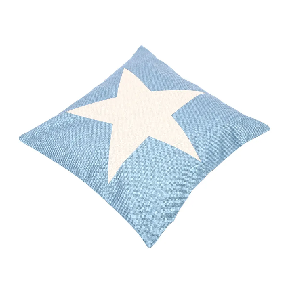 Blue star pattern Хлопок и лен наволочка лошадь буквы шаблон дома Спальня отдых, сон - Цвет: Blue star pattern