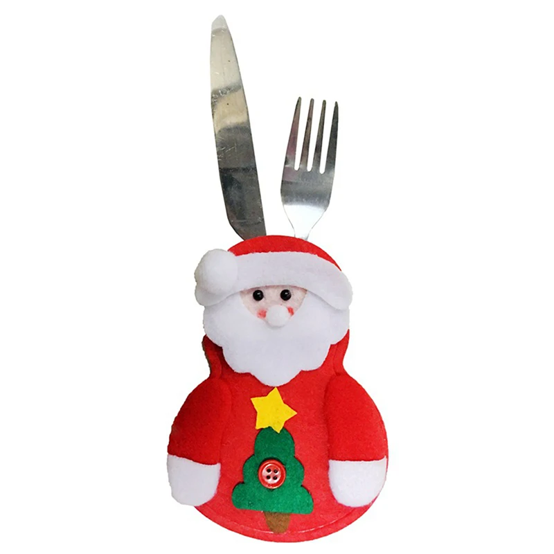 Christmas Tableware Mat Pad Dinner Table Decoration Knife And Fork Holder Cover For Home 1/2/4/6/10 PCS | Дом и сад