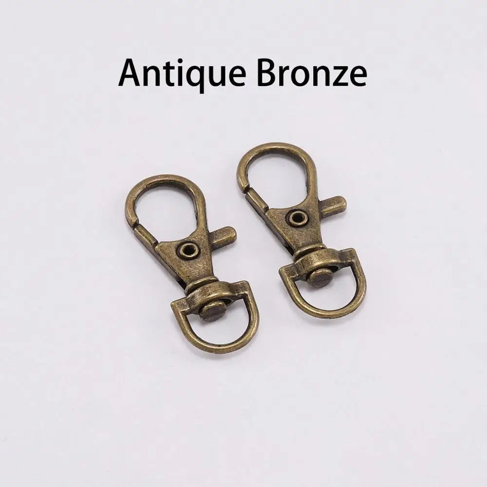 Bronze 10 шт./лот брелок кольцо поворотный триггер застежка Лобстер DIY ремесло открытый рюкзак сумка Запчасти оснастки крюк поставки для изготовления ювелирных изделий - Цвет: Bronze