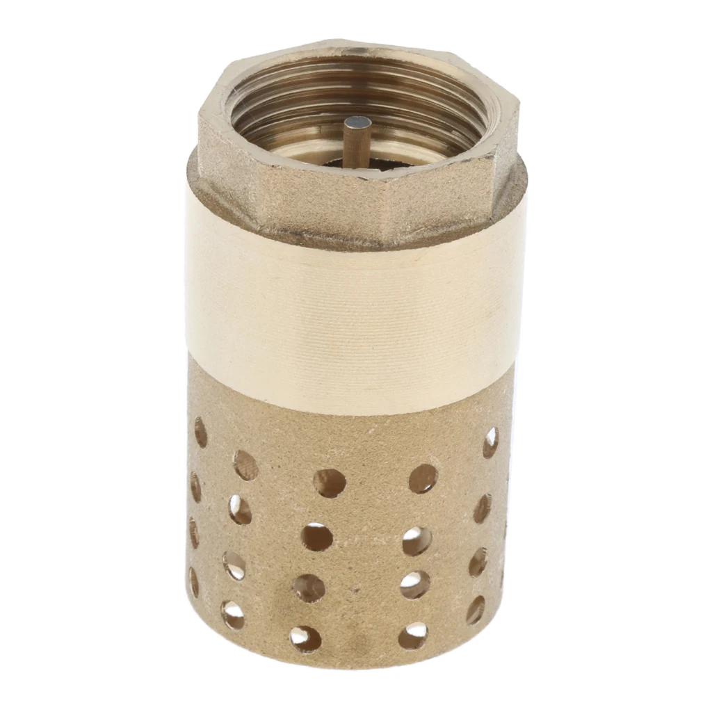 Brass Foot Valve Check Valve With Holes Strainer Filter DN25 1 Inch Installed at a pump or at the bottom of a pipe line