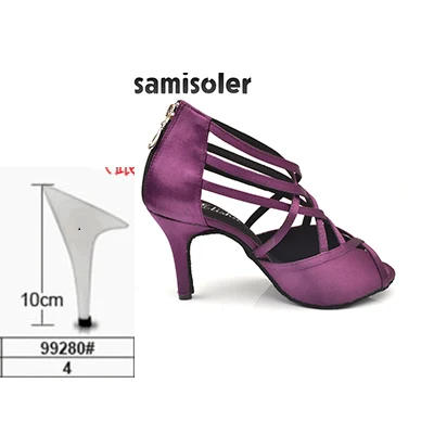 Samisoler/Лидер продаж; Женская Профессиональная танцевальная обувь для бального зала; женские туфли для танцев; туфли для латинских танцев на каблуке 5-10 см - Цвет: heeI 7.5cm