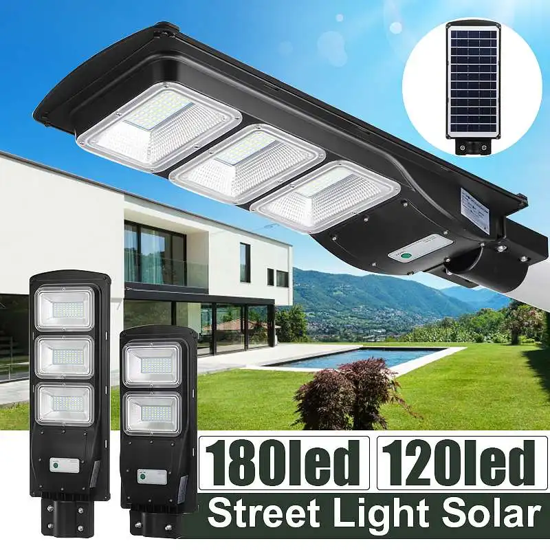 60 Вт 90 Вт 120/180LED Солнечный уличный светильник Rada r+ PIR датчик движения открытый настенный светильник Солнечный водонепроницаемый Ландшафтный садовый светильник