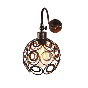 

Wall Lamp Lighting Loft American-Style Village Industrial-Style Iron Art Retro Small Cage Internet Cafe Bar Bedside Hallway Lamp