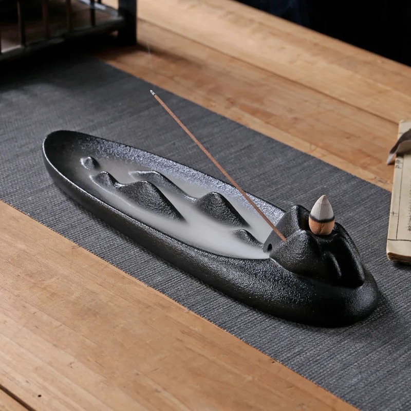 

High Mountain Flowing Water Backflow Incense Burner, Creative Decoration, Household Indoor Incense Stick, Rockery