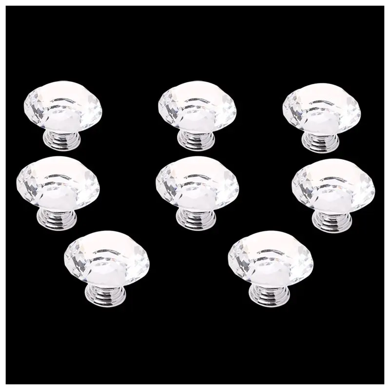 50 мм 8 шт. ручка кристалл для настенного шкафа ящика шкаф шкафы кухонная мебель повреждения яркости для любого мобильного, прозрачный