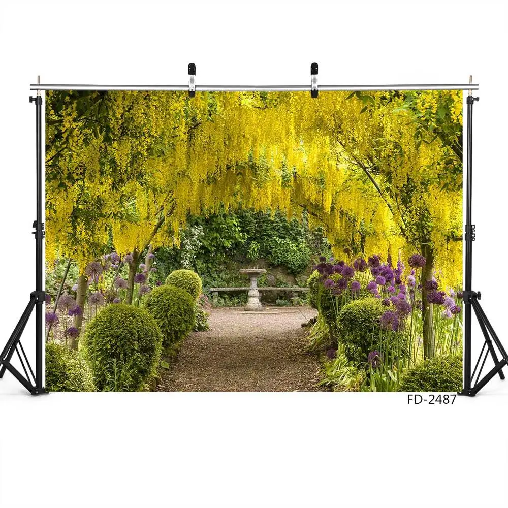 8x8ft Spring Photography Background Retro Car Outdoor Vintage Background Dandelion Florets Grassland Green Trees Shabby Painted Car Backdrops Portraits Shooting Video Studio 