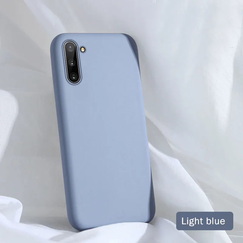 Жидкий силиконовый чехол для samsung Galaxy A50 A70 A40 S8 S9 S10 мягкий чехол для телефона для Note10 плюс 9 8 A10 A20 A30 Защитная крышка - Цвет: light blue