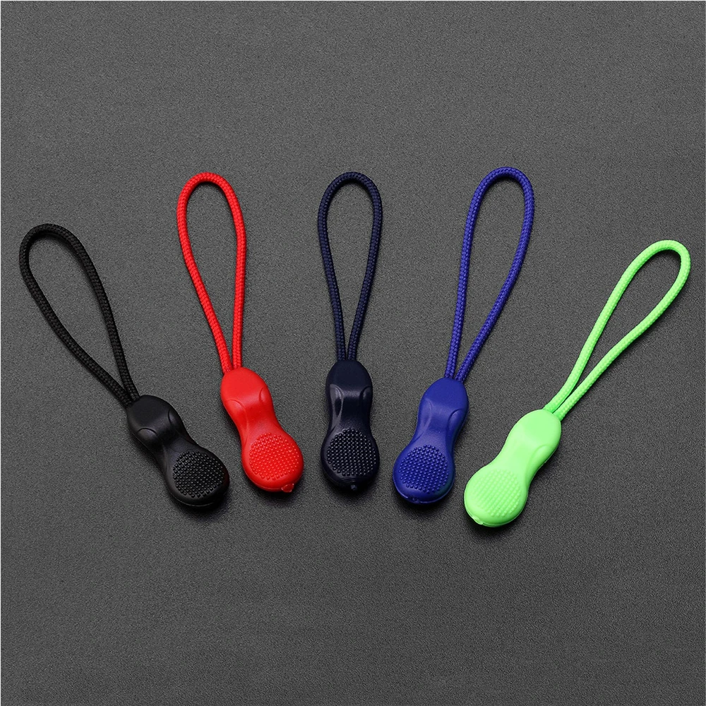 10Pcs Calabash Head Zipper Puller Clothing Plastic Zipper Head Compact Pulling Rope Luggage Bag Tail Rope for