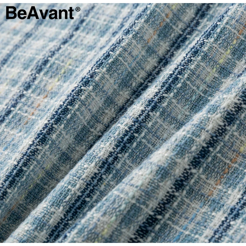 BeAvant, классическое короткое платье в клетку, для девушек, с коротким рукавом, с кисточками, весна-лето, мини платья для женщин, винтажное, офисное, элегантное платье