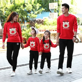 

Mother Father Baby Clothes New Family Outfits Christmas Clothes Family Matching Clothes 100%Cotton T-shirt Family Clothes CL201