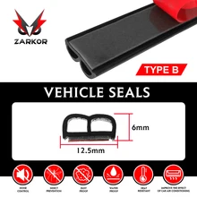 Zarkor прокладка уплотнения двери автомобиля 12,5x6 мм Самоклеющаяся изоляция анти-шум пылезащитный край резиновый багажник звукоизоляционные прокладки