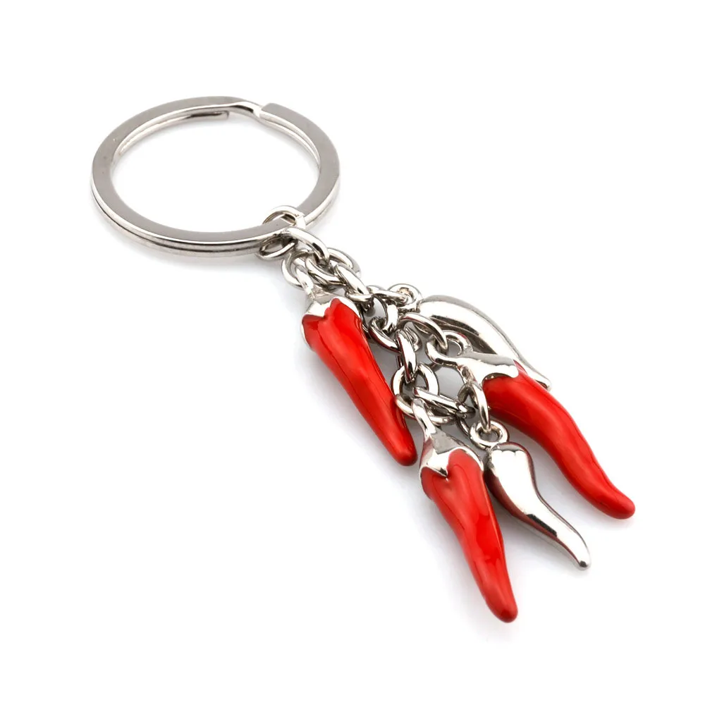 

Fire Red Pepper Keychain Cool Key Pendants Top Grade Bag Ornament Keychain Holiday Creative Gifts Keyring