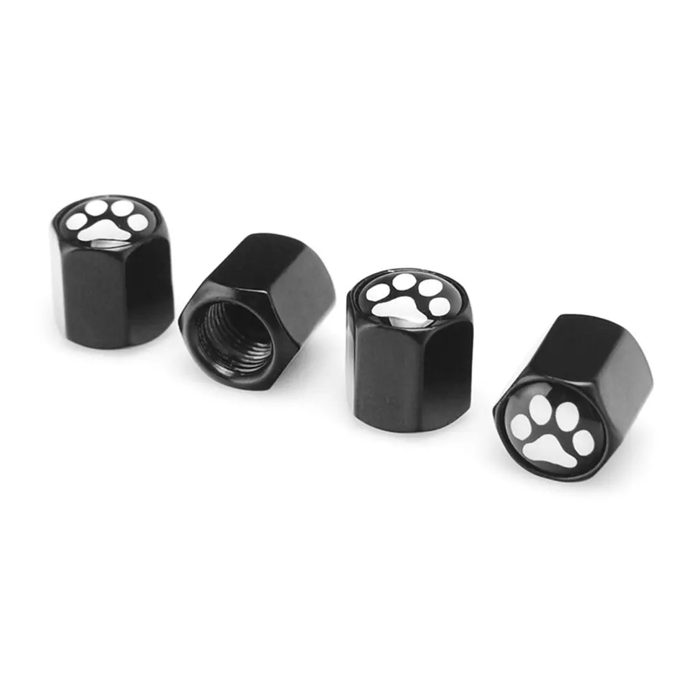 4PCS Footprint Bear Claw Buckle Tire Decoration Corrosion Resistant Durable Anti-metal Installation Tire Cap