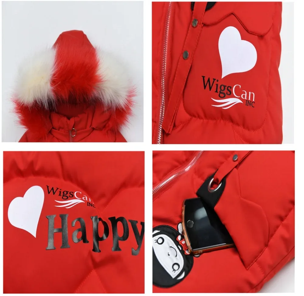 2-13Yrs Kids Winter Parkas Girl Warm Jacket Baby Bow Cat Coat Thick Fur Hooded Christmas Outerwear Kids Winter Clothes-30degree