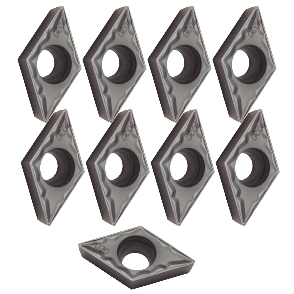 

10PCS DCMT11T308-HMP PC9030 Carbide Inserts Kit Cutter Metalworking Replacement