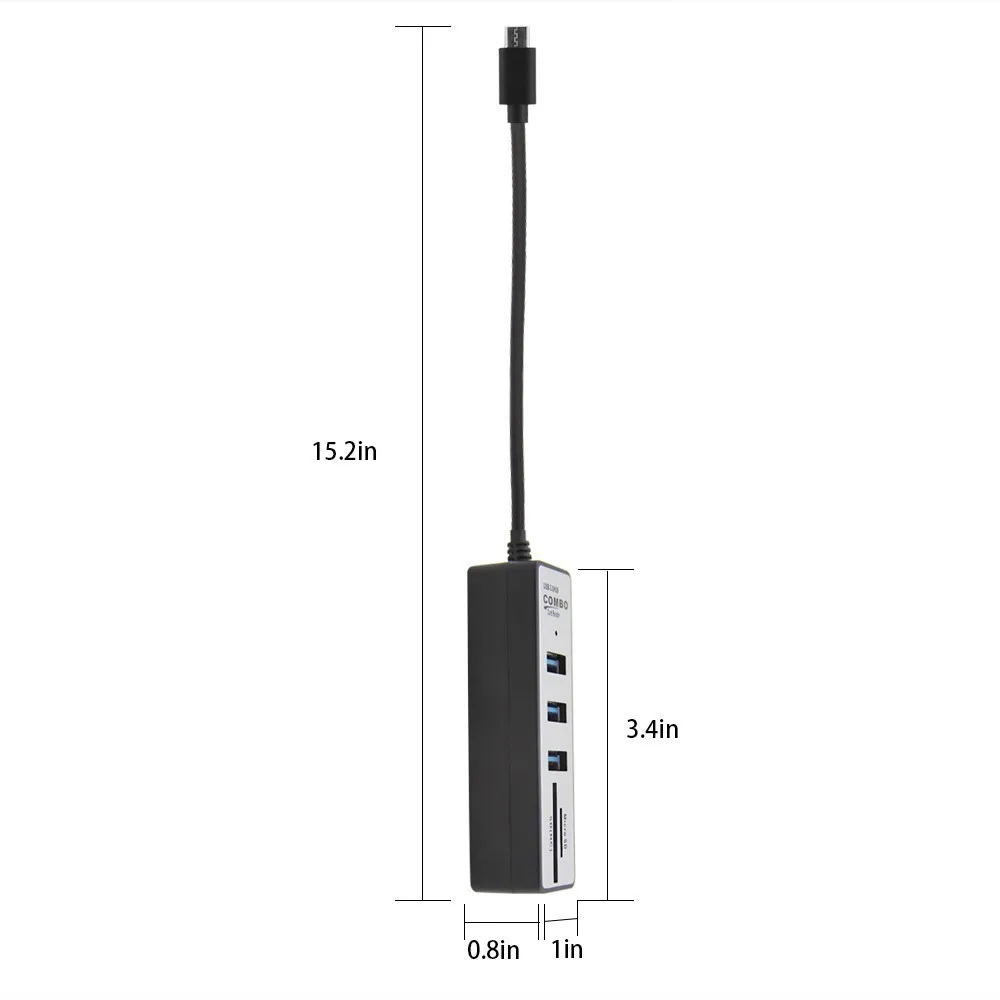 CHYI Тип C USB 3,0 концентратор комбо Мульти USB C концентратор сплиттер 3 порта Hab с Micro SD/SD кард-ридер для Macbook компьютерные аксессуары