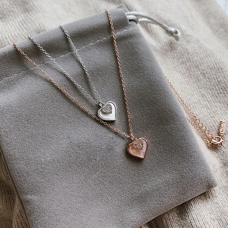 Ламон 925 пробы Серебряное сердце ожерелье с подвеской простое дизайнерское ювелирное изделие для женщин подарок LMNI078
