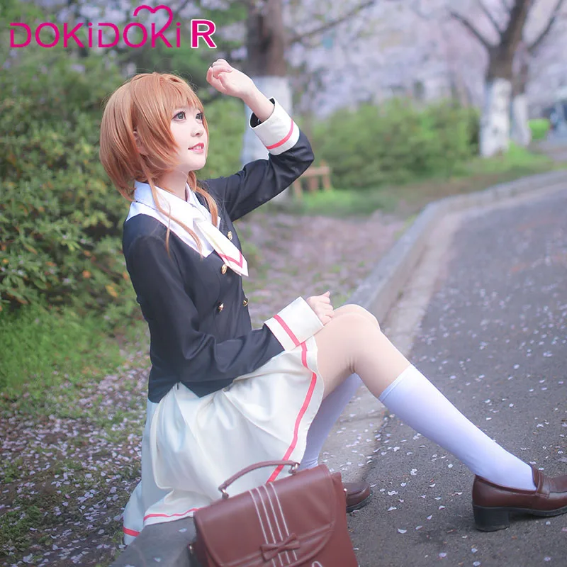 DokiDoki Аниме Косплей карты Captor Сакура косплей KINOMOTO школьная форма женский костюм