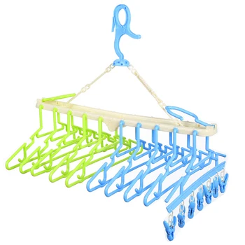 

10 In 1 Storage For Baby Clothes Hanger Anti Slip Multifunctional Drying Rack Socks Adjustable Underwear Windproof Foldable Home
