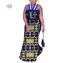 

Women long Dress 2021 Summer African Traditional Clothing For Women Cotton Dress High Waist Female Dress African Styles WY4025