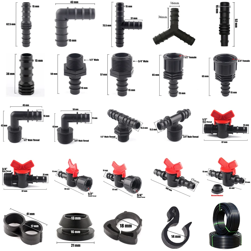 Conectores de manguera de riego de jardín, juntas de tubería PE de 16mm, Conector recto de mismo codo, accesorios de sistema de riego agrícola, 2 uds.