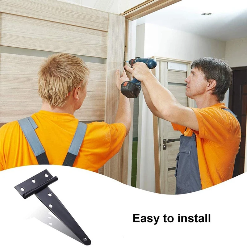 GTBL 4 PCS 6 Inch Heavy Duty Door Hinges T-Strap Tee Shed Hinge Gate Hinges for Wooden Gates door hinges