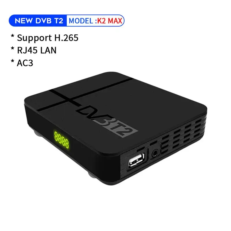 Полностью HD 1080p цифровой DVB T2 эфирный ТВ приемник K2 MAX встроенный RJ45 LAN H.265/HEVC поддержка YouTube DVB T2 телеприставка - Цвет: K2 MAX