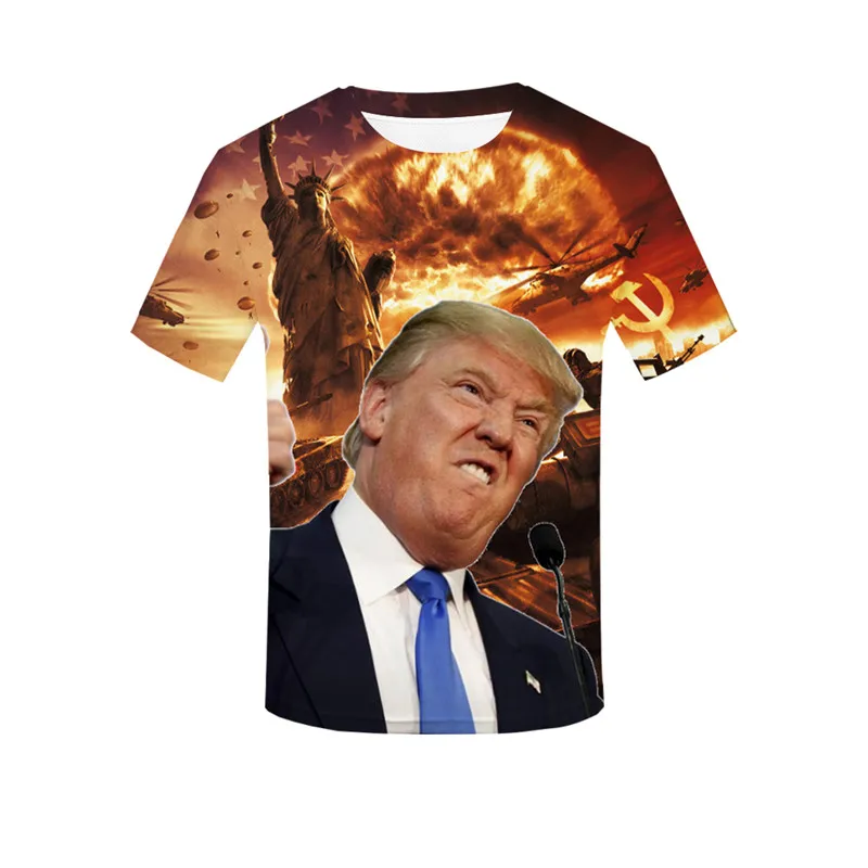 Мода 2020 футболка для фитнеса с Дональдом Трампом горячая распродажа 3D облегающая