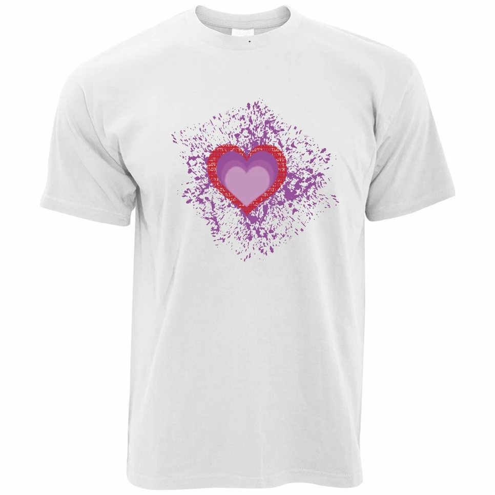 День Святого Валентина Футболка I Love You Art paint splter пары отношения Графический