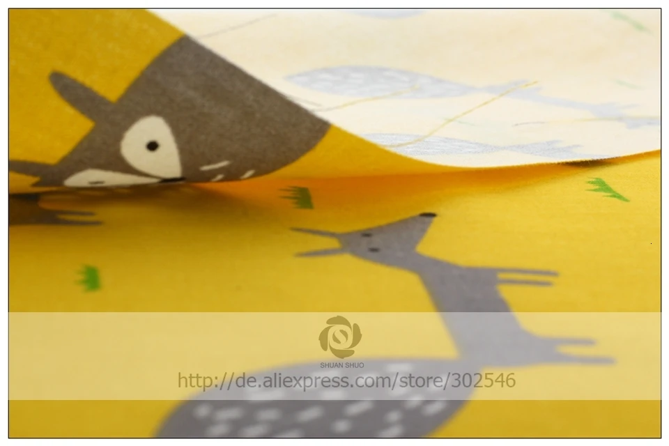 Shuanshuo Пингвин и лиса саржевая хлопковая ткань, Лоскутная Ткань, DIY шитье стеганое жир четверти материал для ребенка& Chil 6 шт./лот