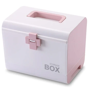 

AFBC Medicine Box First Aid Box Storage Box Plastic Container First Aid Box Portable Multi-Layer Large Capacity Storage Storage