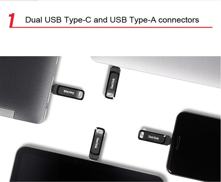 SanDisk Usb флэш-накопитель Usb 3,1 двойной Тип интерфейса-C объемом памяти 32 Гб или 64 ГБ, 128gbOTG PenDrive 256 ГБ 150 МБ/с. Memory Stick Android ПК