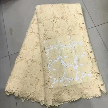 

Elegant cream color guipure lace textile nice water soluble lace fabric for evening dress ZQW58(5yards/lot)