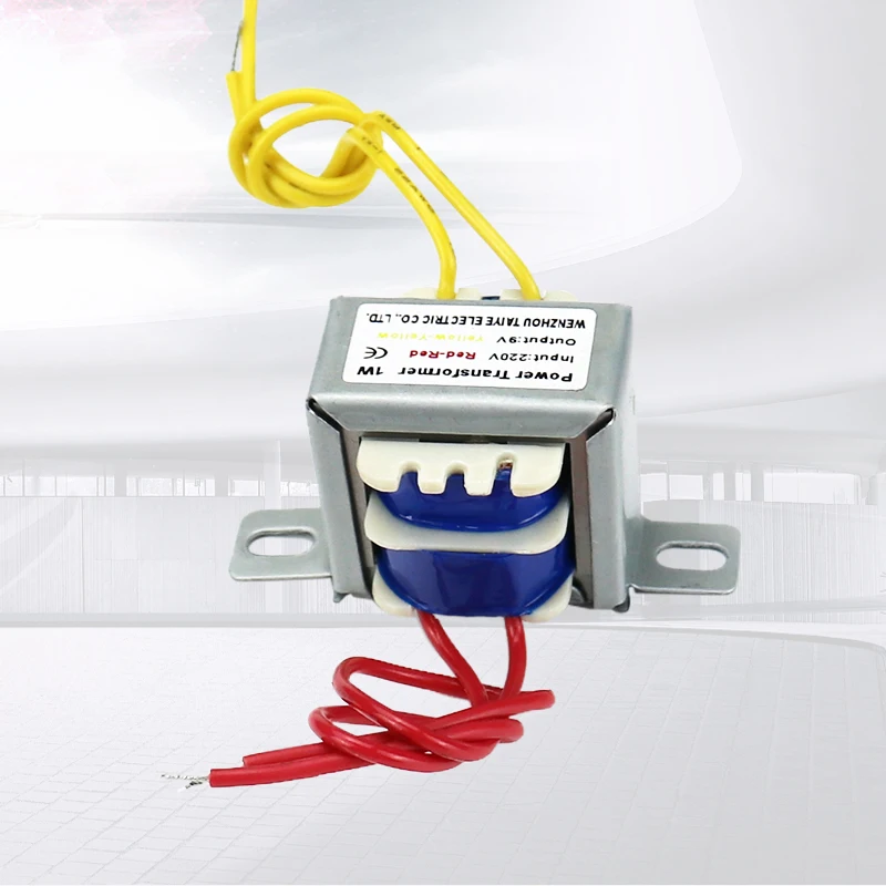 Power Transformer 1W AC6V 12V 9V 15V 24V EI copper core Input 220V 50~60Hz Single/dual volt