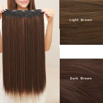 

MUMUPI 5 clip in hair extensions sunthetic extension fake halo extensions extention hair toupee women brown for hair wig