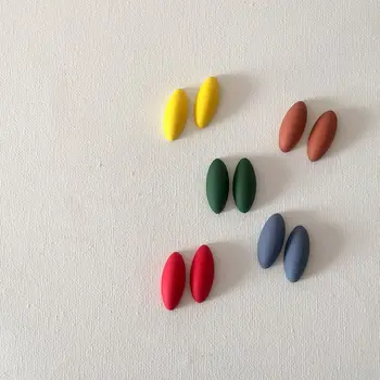 

Morandi Stud Earrings Brincos Acetate Acrylic Simple Fresh Girl Stud Earrings Oval Scrub Rubber Earrings for Women Pendientes