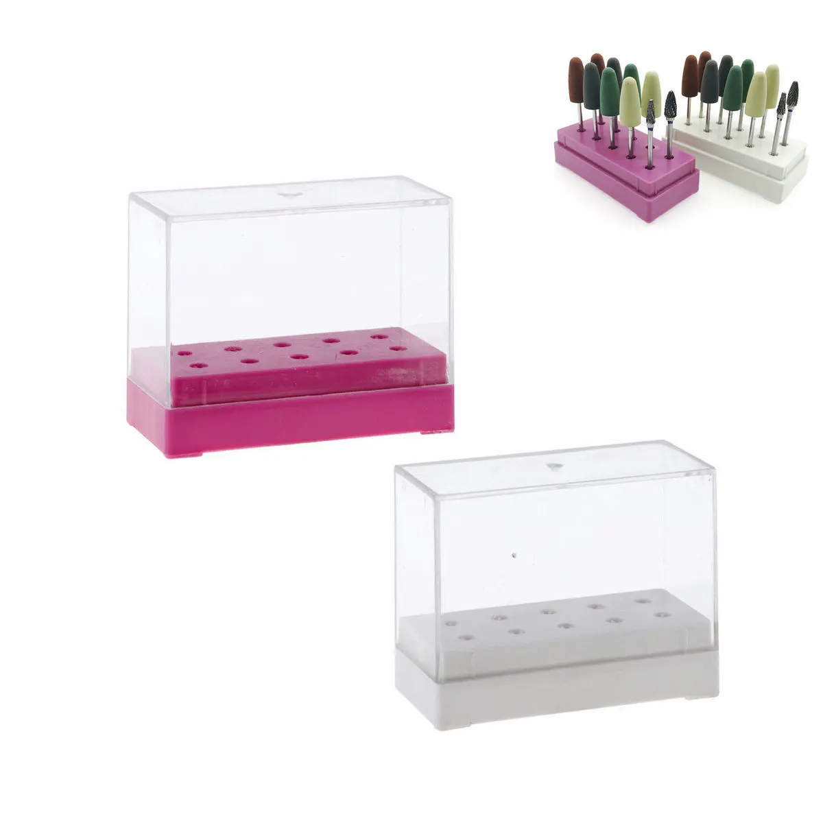 1pc Dental Low Speed Bur Holder 10hole Dental Bur Holder Storage Box
