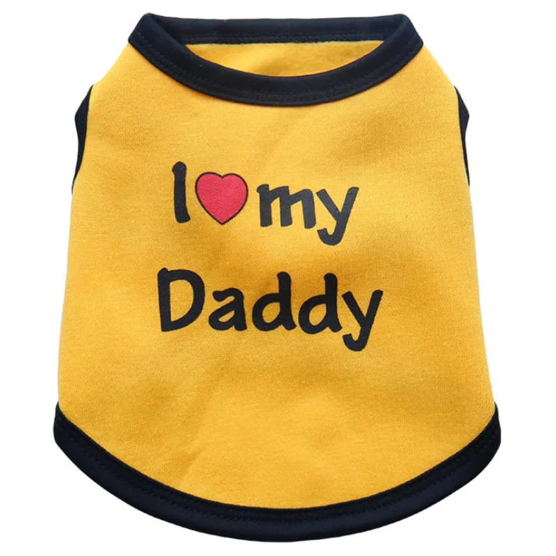 I Love My Daddy Pet собачья жилетка, одежда, одежда для маленьких собак, костюм, жилет, пальто для кошек, одежда для собак, футболка для бульдога, куртка
