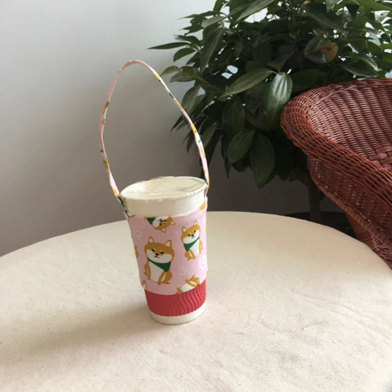 Шоколад Экологичная бутылка для воды мешок для напитков анти-горячий мультфильм милый набор чашек крышка чашки Кружка обернуть Кофе Молоко чай маленькие сумки - Цвет: Шоколад
