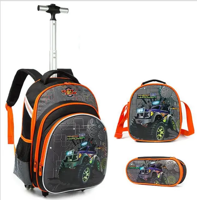 Boy School Backpacks Wheels | Kids Trolley Backpack Set | Boys School Bags  Set Kids - School Bags - Aliexpress