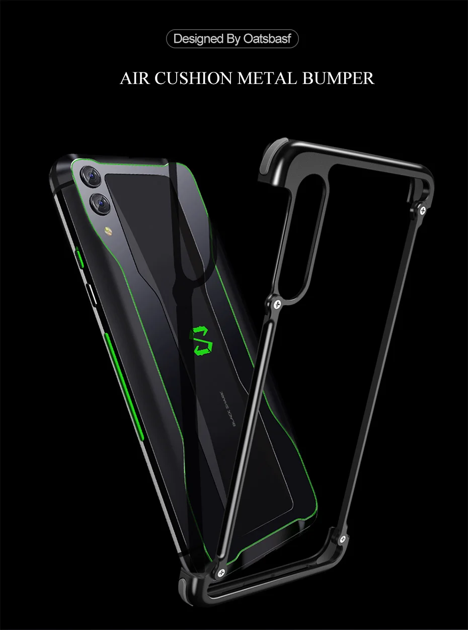 OATSBASF подушка безопасности металлический чехол-бампер для Xiaomi Black shark 2 2pro персональный металлический чехол-бампер для Xiaomi Black shark helo