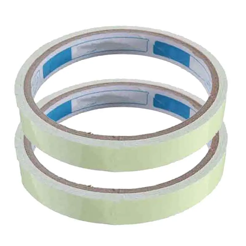 

2Pcs 10M Green Light Luminous Glue Paper Shiny Tape Black Light Active Illumination in Dark Belt Neon Emergency Sign Sticker Par