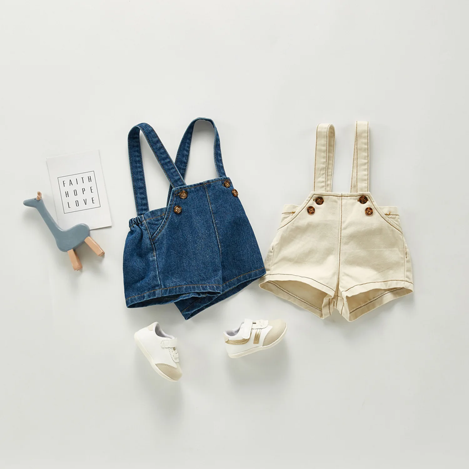 Newborn Spring Autumn Baby Overalls Boys Girls Denim Overalls Kids Jumpsuit Children Denim Shorts