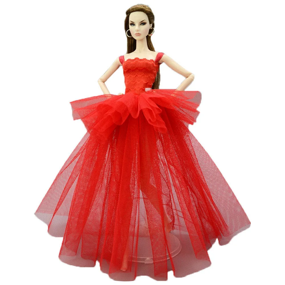 NK Mix принцесса Кукольное свадебное платье Модная кружевная юбка полная кружевная Одежда для куклы Барби аксессуары игрушки подарок 05 JJ - Цвет: Not Include Doll