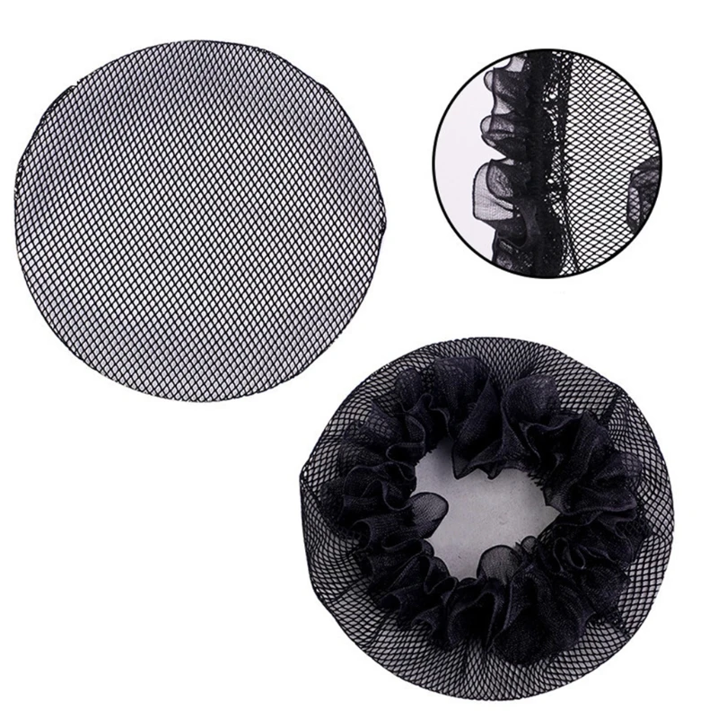 10Pcs Small Hole Black Elastic Mesh Snood Hair Net Bun Cover for Ballet Dance star hair clips Hair Accessories