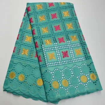

2020 High quality African cotton dry lace fabric embroidery stones Swiss voile lace in Switzerland Nigerian for Christmas party