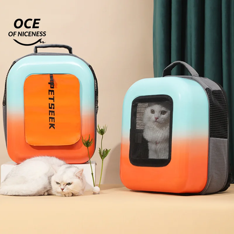 Pet Cat Carrier Backpack Breathable Cat Travel Outdoor Shoulder Bag for